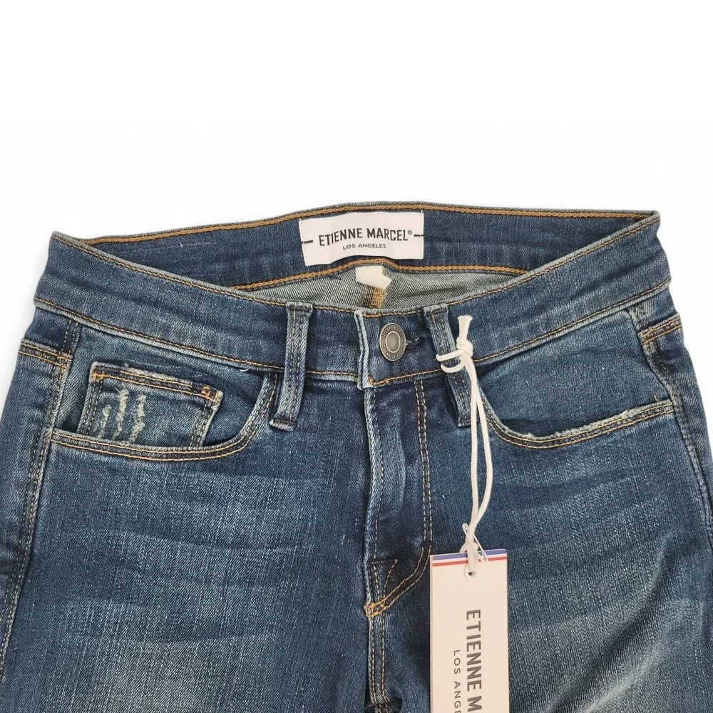 Etienne Marcel Skinny‎ Jeans 24 NWT Made in USA Zip Hem Mid Rise Stretch - Picture 4 of 6